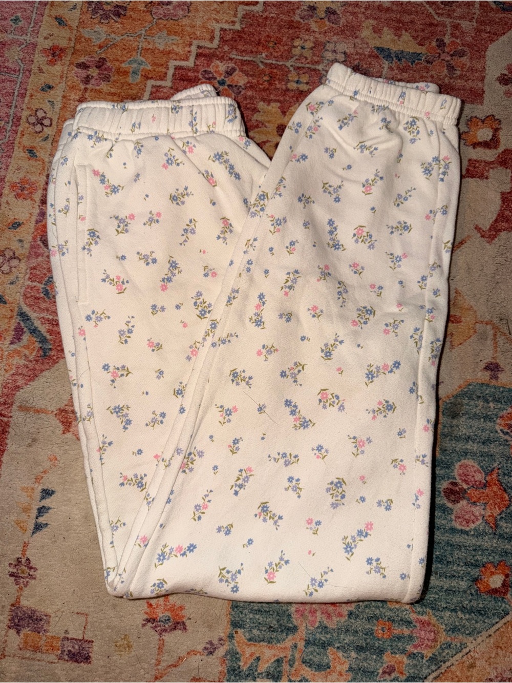 No Boundaries Cream Floral Track Pants